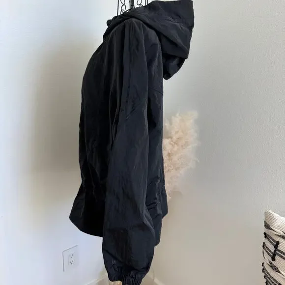 Lululemon Ready to Go Jacket Black Water Repellent Hooded Athletic Gym Travel